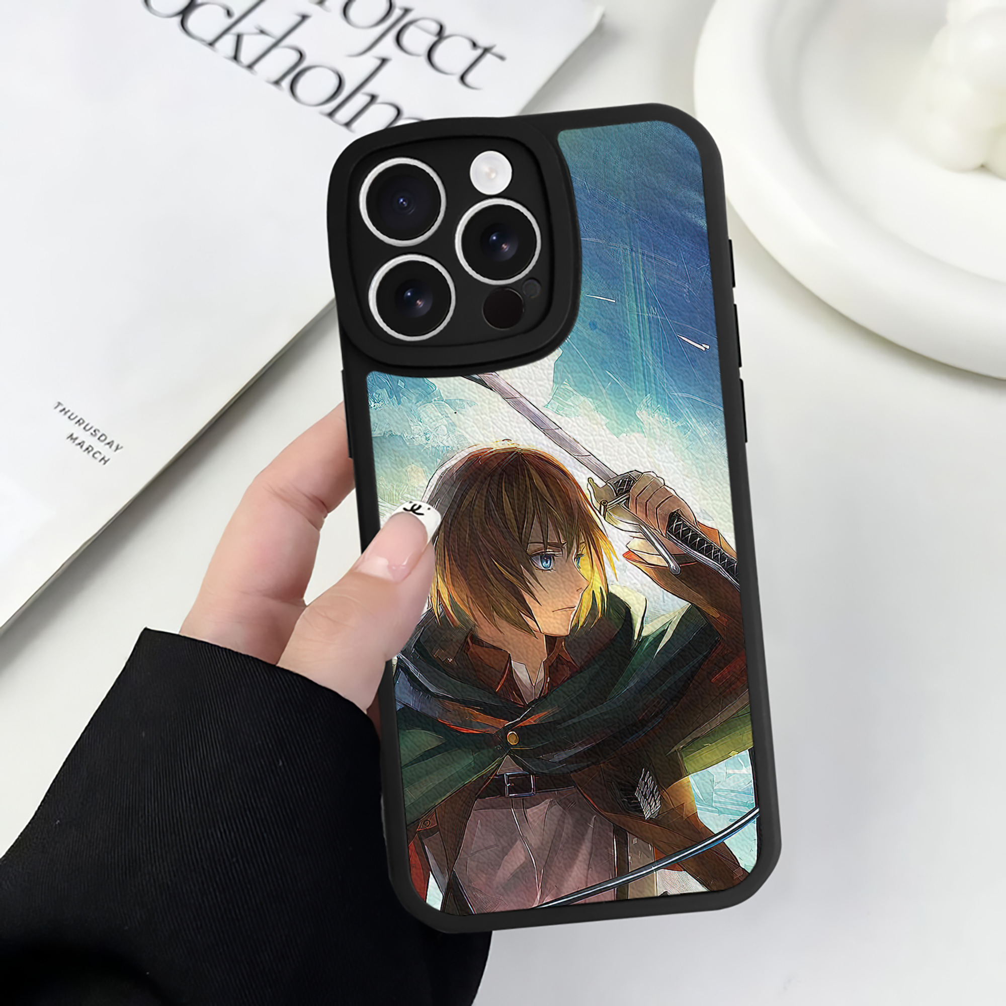 （画像用） 進撃の巨人 Attack on Titan 【iPhone 16シリーズ対応】シリコンスマホケース（レザー調） 材質：シリコン